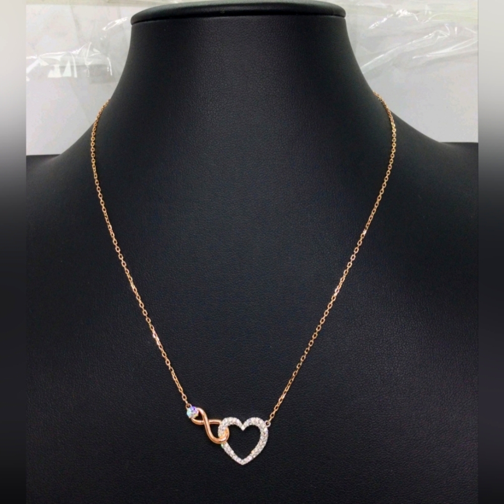 Swarovski Crystal Interlocking Infinity Heart Nec… - image 1